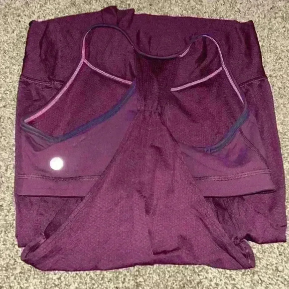 Lululemon Purple Tank Top with Built in Sports Bra - Picture 2 of 2